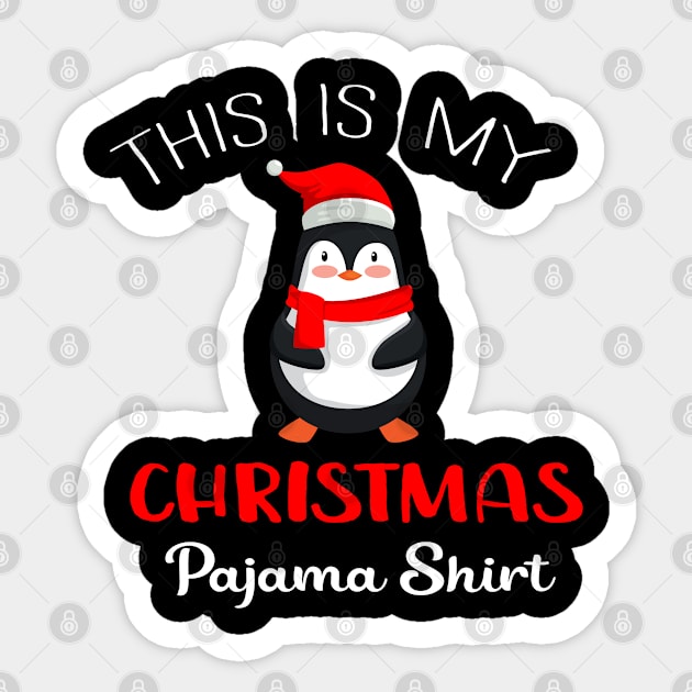 This Is My Christmas Pajama Shirt Penguin Sticker by Success shopping